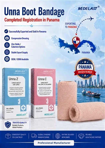 Bandajul pentru cizme Ningbo Medelast Unna a fost înregistrat și exportat cu ...